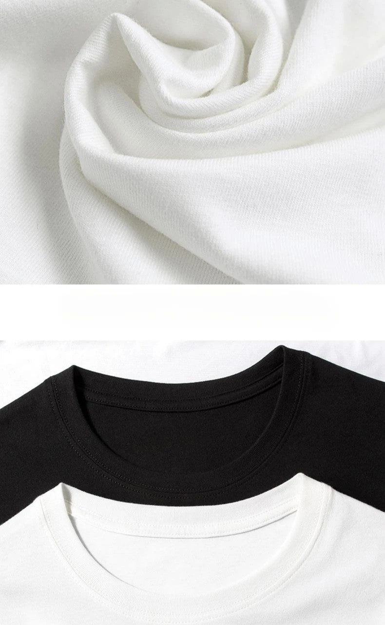 Outlet Counter Men's American Heavy Cotton Short-sleeved T-shirt Ins Loose Crew Neck Men's and Women's Fashion Casual T-shirt