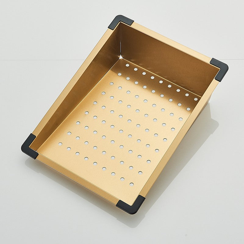 Golden Double Waterfall Sink Stainless Steel Kitchen Sink Embossed Large Single Slot Wash Basin Washing Pond For Kitchen