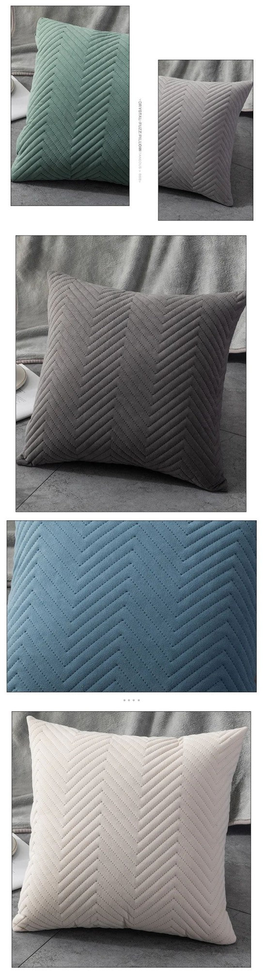 Quilted Velvet Pillowcase Throw Pillow Covers Home Cojines Decor Pillow Cases Simple Sofa Cushion Cover Decorative 45x45cm