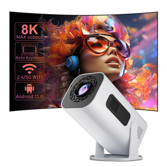 Salange P330W Mini Projetor Android 11 280 ANSI 4K 8K 1080P Wifi6 BT5.0 Home Cinema Portable Projector Android/IOS Video Theater