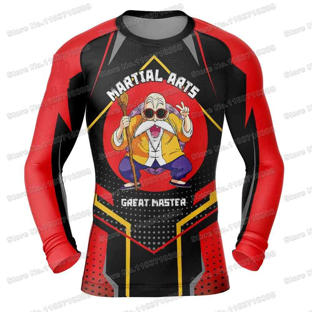 Shenron Long Sleeve Cartoon Anime Game Jersey Beach Shirts Swimwear Diving Gym Shorts MMA BJJ Men Jiu Jitsu Fitness Sets