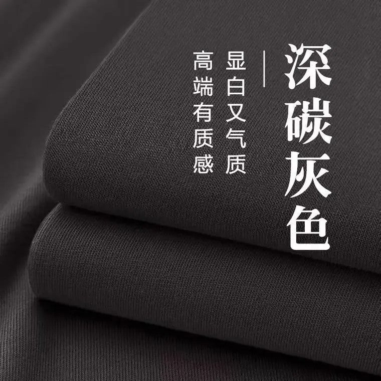 Cotton Solid Color Long-sleeved T-shirt Spring Autumn O-neck Bottoming Tops Men Women Purple Heavy Casual T-shirts for Couples