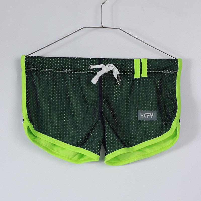 Brand Designer Men's Mesh Beathable Home Flat Pants Boxer Underwear Aro pants Breathable Pure Loose Fitting Underpants For Male