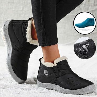 Women Boots Waterproof Winter Boots Fur Shoes Women Slip On Ankle Boots Snow Botas Mujer 2025 Winter Shoes Couple Short Boot