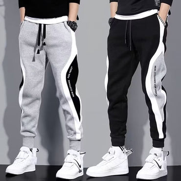 Men Black Pants Hip Hop Drawstring Jogger Fashion Comfortable Trousers Male Casual Sweatpants Loose Elastic Waist Sportswear