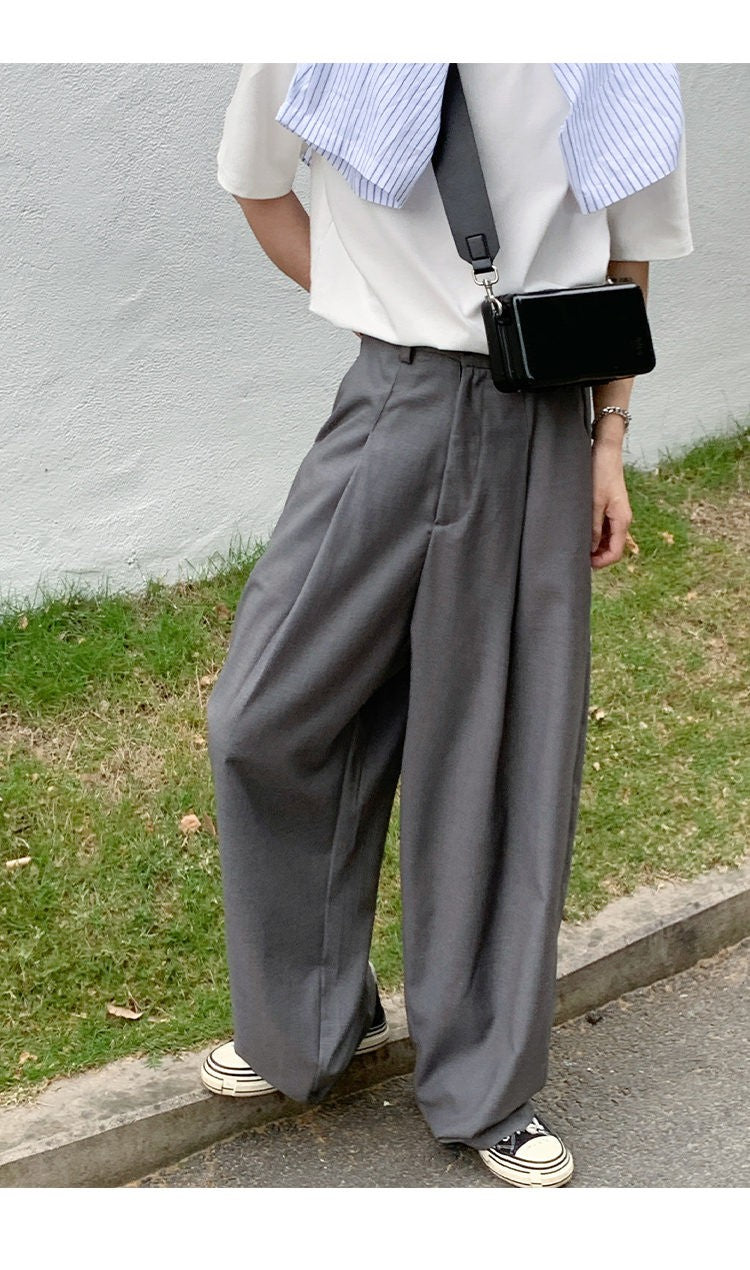 Oversized Black Suit Pants Men Fashion Social Mens Dress Pants Korean Loose Wide Leg Pants Mens Office Formal Trousers M-3XL