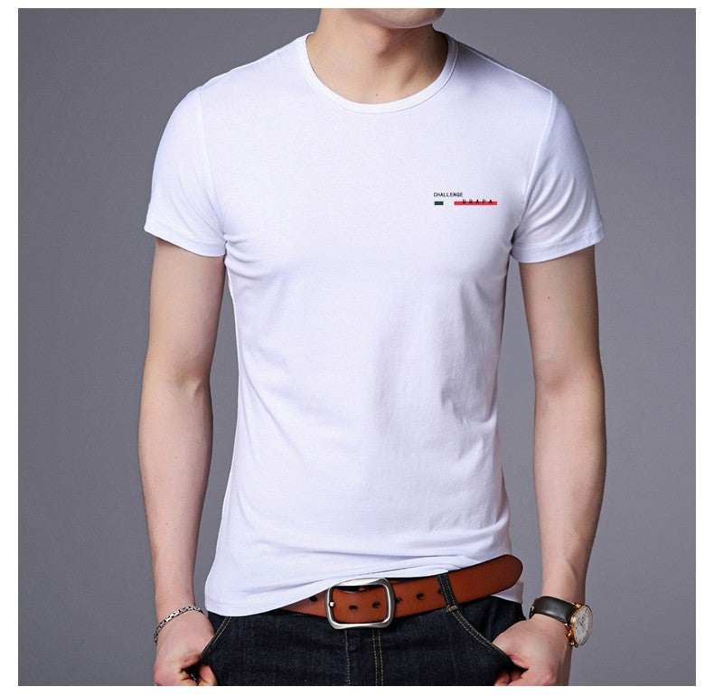 2025 New Summer Brand Tops Round Neck t Shirt For Men 95% Cotton 5% Spandex Plain Bulk Short Sleeve Casual Fashion Mens Clothes