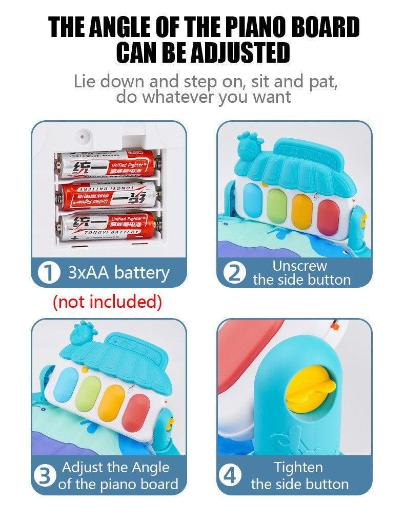 Baby Fitness Stand Music Play Gym Activity Toys Newborn Piano Crawling Blanket Pedal Game Pad Early Education 0-36 Months Gifts