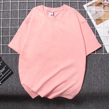 Cotton heavy-duty men's and women's T-shirts, summer breathable short sleeves, customized printing, logo embroidery