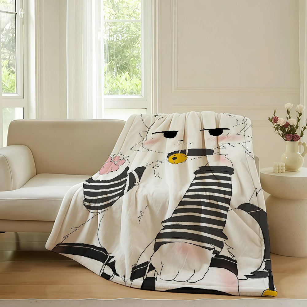 Cartoon cute B-Boykisser Blanket For Sofa Office Bed Plane Travel Sleep Read Relax Camping Soft And Warm