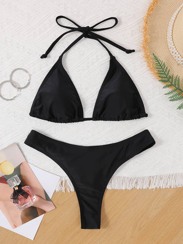Summer Brazilian Bikini Set Women Sexy Swimsuit Bandage Top Thong Bottom 2 Pieces Set Swimwear Lace Up Beachwear
