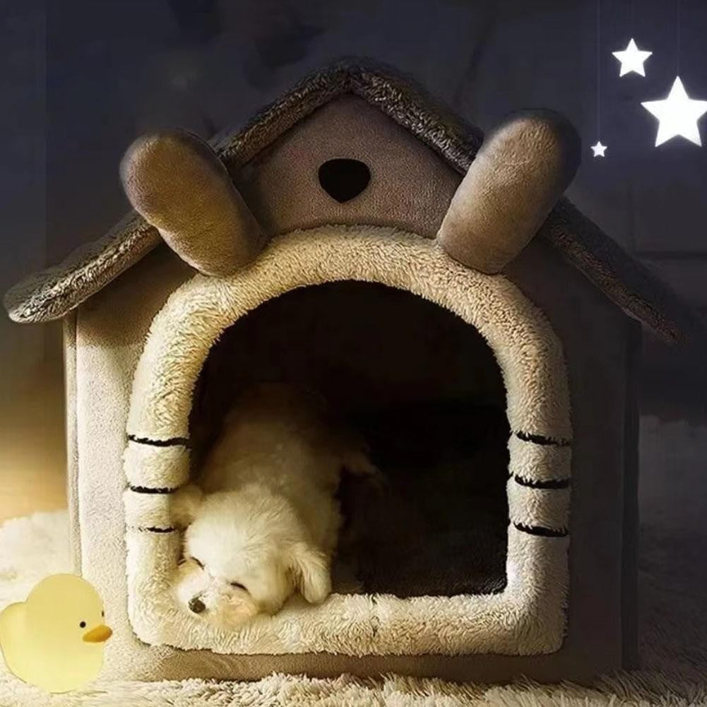 Casa Quente para Pets Engrossada Casa de Gatos e Cães Inverno Quente Universal para Todas as Estações Removível e Lavável Nova Fofa Confortável