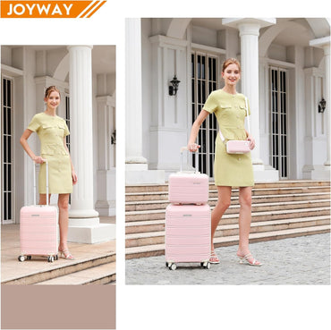 Joyway Travel Luggage Sets, Stylish Carry On Checked Suitcase Set,Sturdy Durable Scratch-resistant,TSA Lock,Spinner Wheels