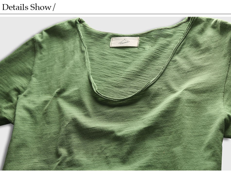Zecmos Brand Men T-Shirt Plain Hip Hop Fashion Casual XXXL V Neck T Shirt Swag For Men Short Sleeve Man Top Tees