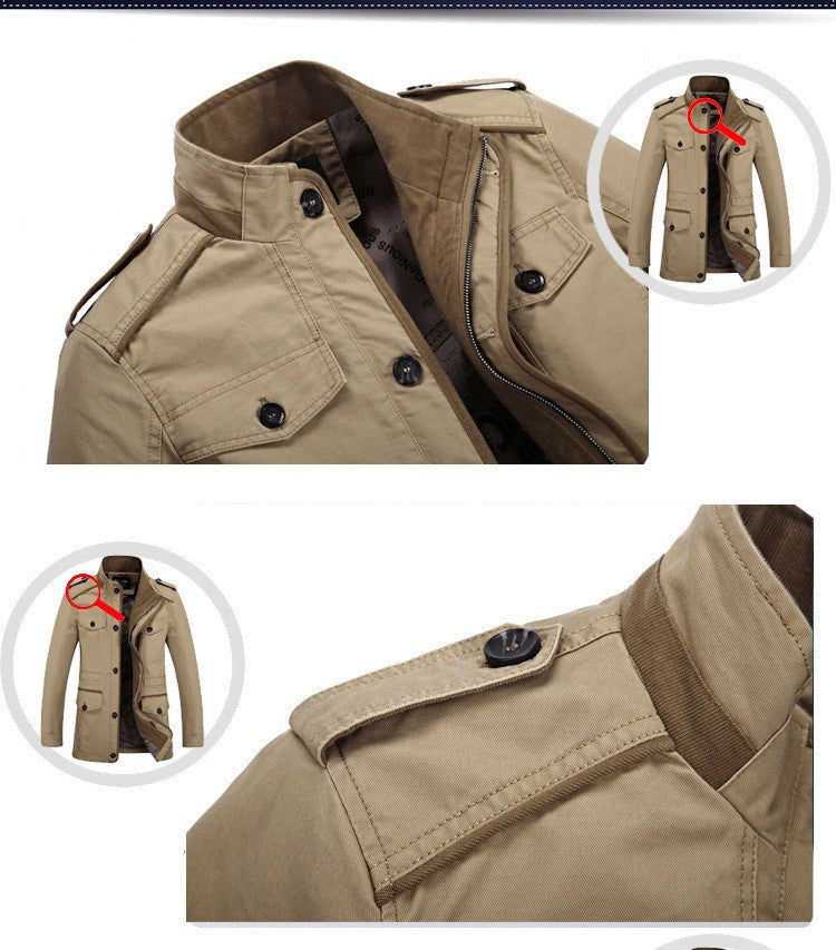 Oversize Men's Jackets Coat Male Trench Coat 5XL 6XL Spring Autumn Solid Cotton Casual Long Jacket Men Clothing Outerwear AF5806