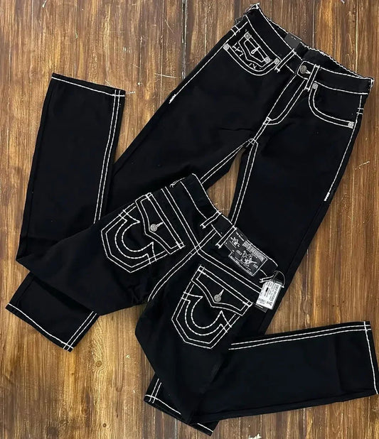 Vintage Y2k Buddha Embroidered Jeans for Men Clothing Casual High Street Straight and Versatile Men Jeans Baggy Men Pants