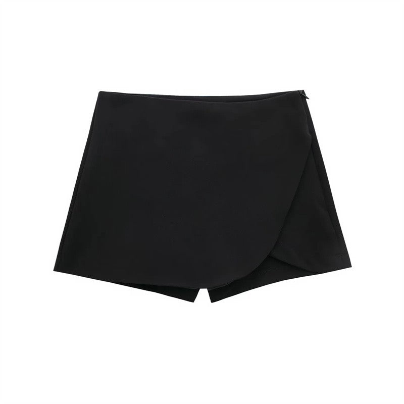 MUJER 2025 Black Mini Skirt Shorts Woman Fashion Asymmetric Skort For Women High