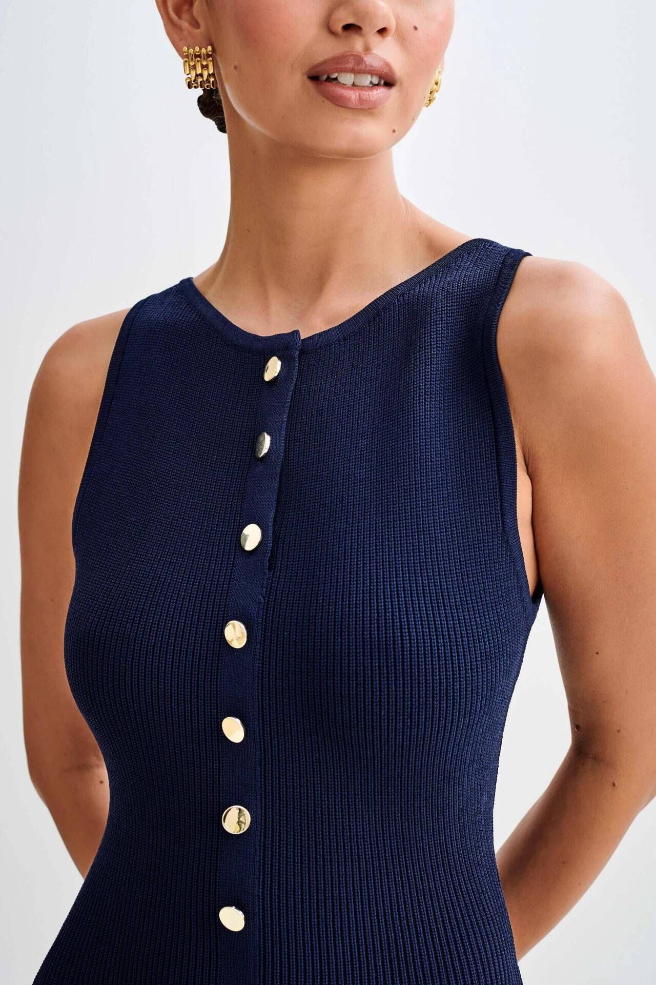 2024 Summer Elegant Lady Knitted Single Breasted Long Dresses Women Solid Sleeve