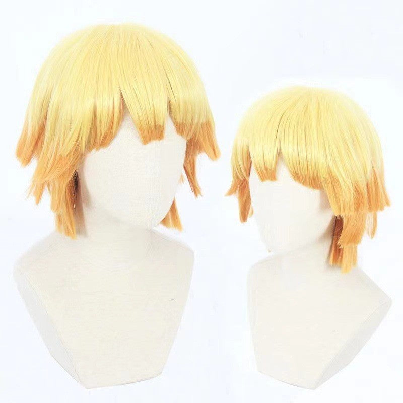 Zenitsu Wig Short Yellow Wig For Demon Slayer Cosplay Orange Ombre Wig Cosplay Wig for Synthetic Wig for Halloween Party Cosplay