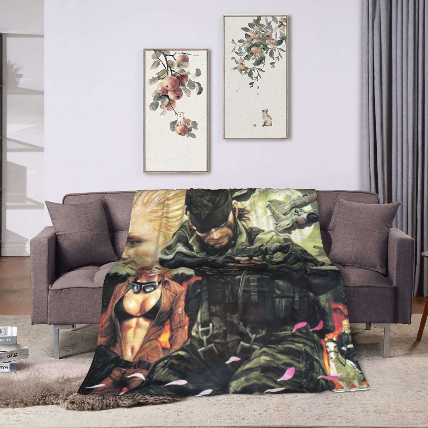 Cobertor Super Macio Infantil Jogo Decorativo Metal Gear Solid Cobertor de Flannel para Cama Sofá Cadeira Macio