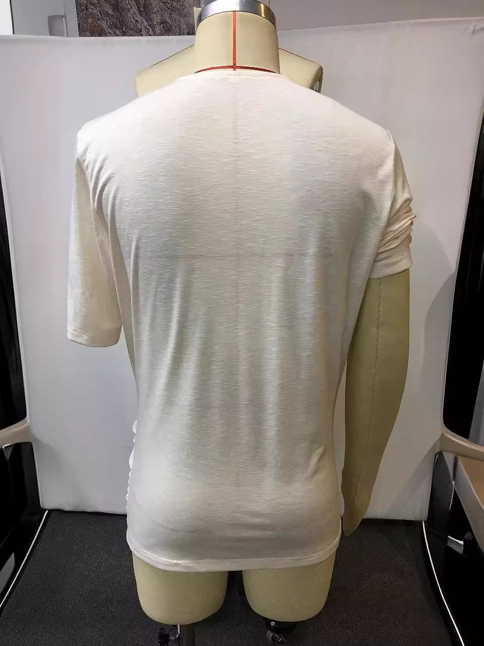 Men's Summer Plain T-shirt Short-sleeved Loose Casual V Neck Pullover Tees Fashion Daily Vacation All Match Tops Male Streetwear