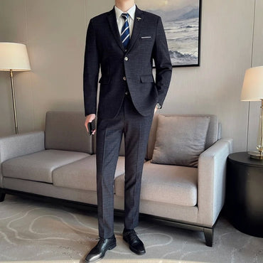 High-quality wedding suit for men, fashionable business, professional groom and best man, handsome two-piece set