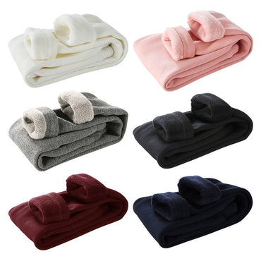 Girls Fleece-Lined Thermal Leggings Children Winter Thickened Warm Comfortable Outdoor Pants Kids Solid Color Casual Bottoms