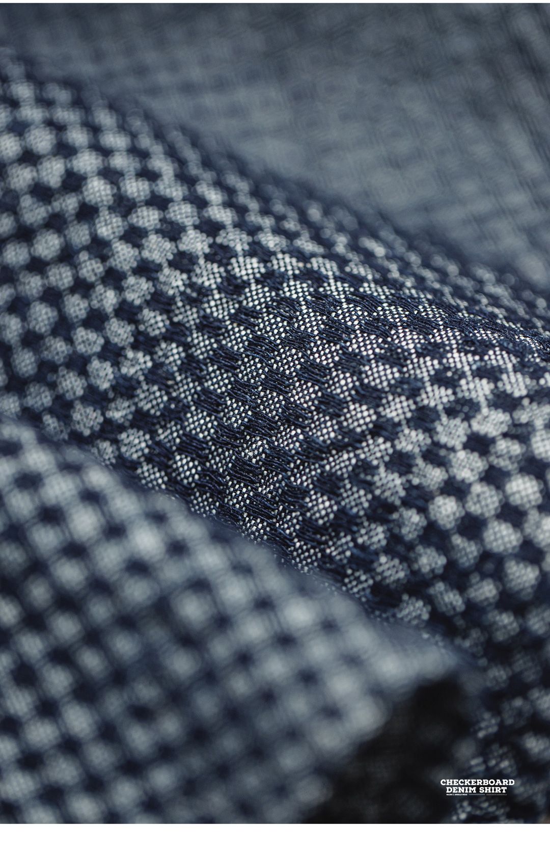 Maden Retro Checkered Long-sleeved Denim Shirt Loose Lapel Single-breasted Jacket for Men Spring and Fall Versatile Outerwear