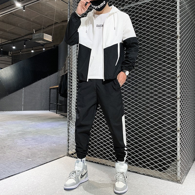 2025 Men Tracksuit Casual Joggers Hooded Sportswear Jackets And Pants 2 Piece Sets Hip Hop Running Sports Suit