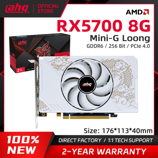 AHQ RX5700 RX5700XT 8GB GDDR6 MiniG Graphics Card - - Single Fan GPU, ITX Size, 100% New for SFF Gaming PC