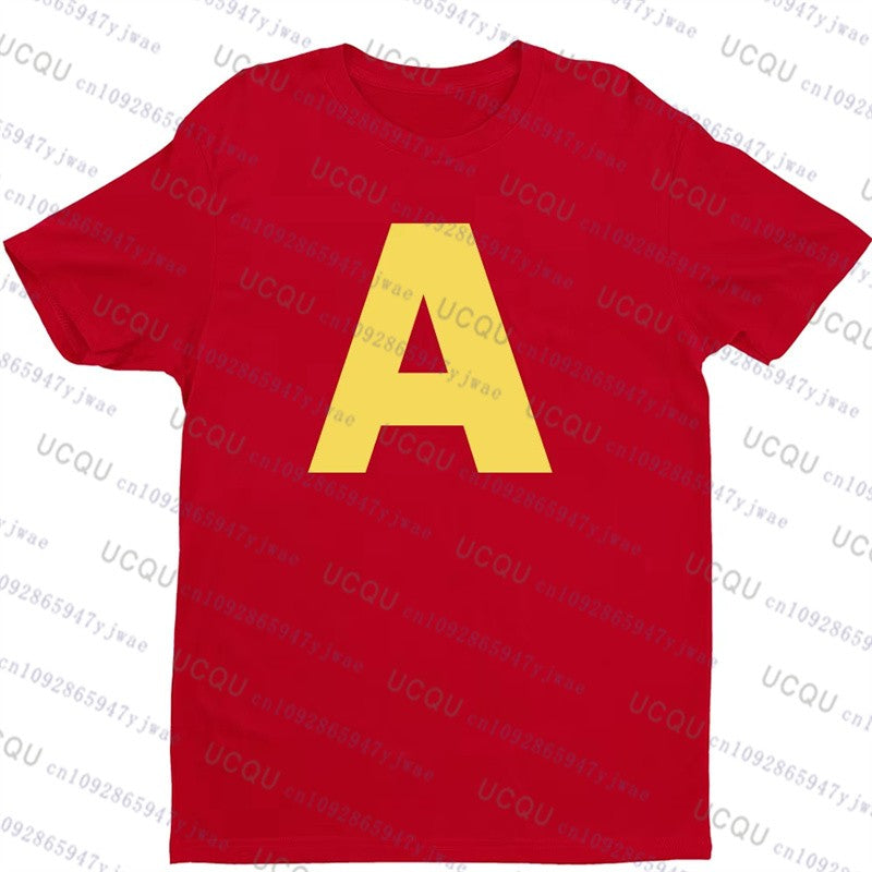 Alvin and The Chipmunks Cosplay Short Sleeve Tshirt Autumn Unisex S/P Movie Nerd Geek Anime Fashion Cotton Casual Pajama T-shirt