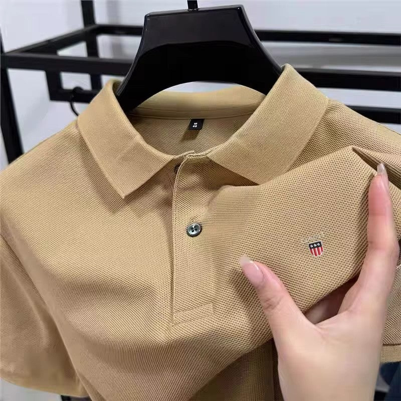 High-end 100% Cotton Short Sleeve Polo Shirt Men's Summer Luxury Brand Breathable Paul T-shirt Exquisite Embroidery Casual Top