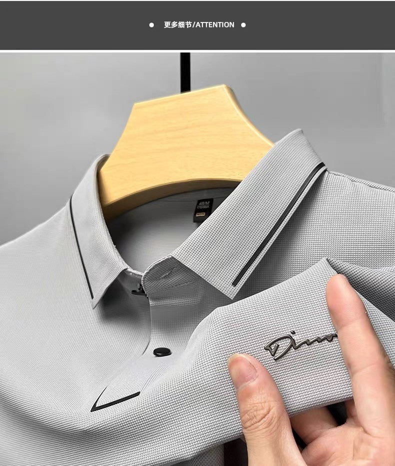 High end luxury brand fashion hot diamond short sleeve Advanced printed POLO shirt summer new Korean version men's lapel T-shirt
