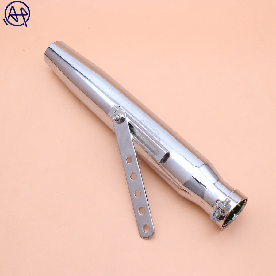 Universal Motorcycles Tapered Slip-On Exhaust Muffler Pipe Chrome/black for Harley Bobber Chopper Cafe Racer Racing