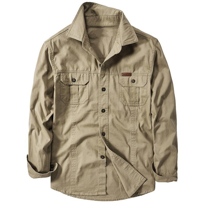 New Men's Spring Multi-pocket Military Tactical Shirts Male Autumn Breathable Blouse Long Sleeve Working Camisa Cargo Shirts