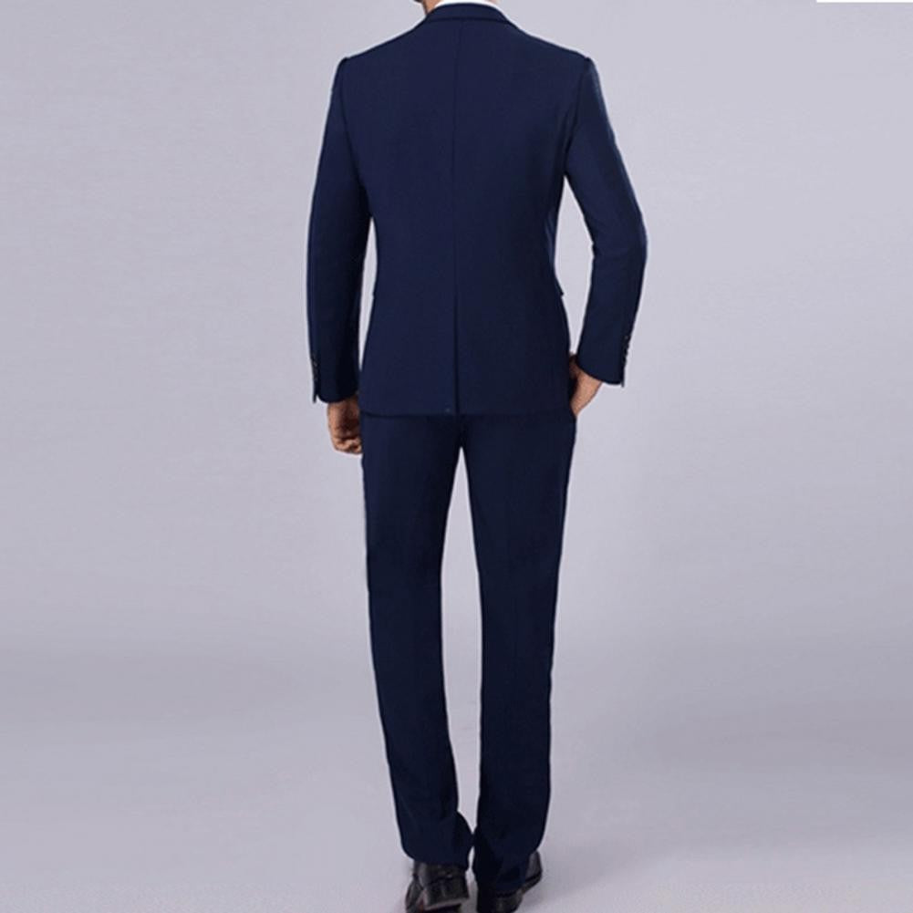 Men Slim Fit Business Suit One Button Formal Two-Piece Suit Boutique Business Dress Wedding Groom Suit Coat Blazers Trousers