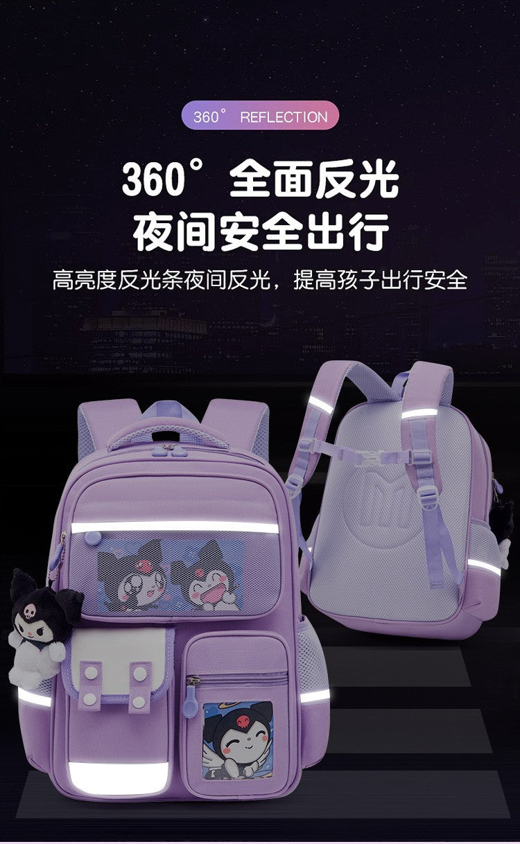Mochila infantil de grande capacidade estilo britânico para meninas do ensino fundamental, leve, que reduz o peso e protege a coluna vertebral