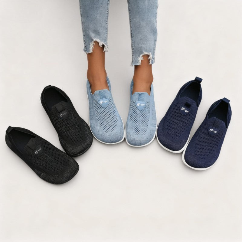 Wide Toe Flat Shoes for Women Lightweight Comfortable Fashion Walking Shoes New Minimalist Mesh Causal Sneakers Zapatos De Mujer