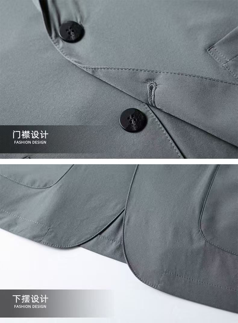 2025 Spring and Summer New Men's Casual Suit Light and Thin Elastic Middle aged Anti Wrinkle and Non Ironing Suit Coat Sunscreen