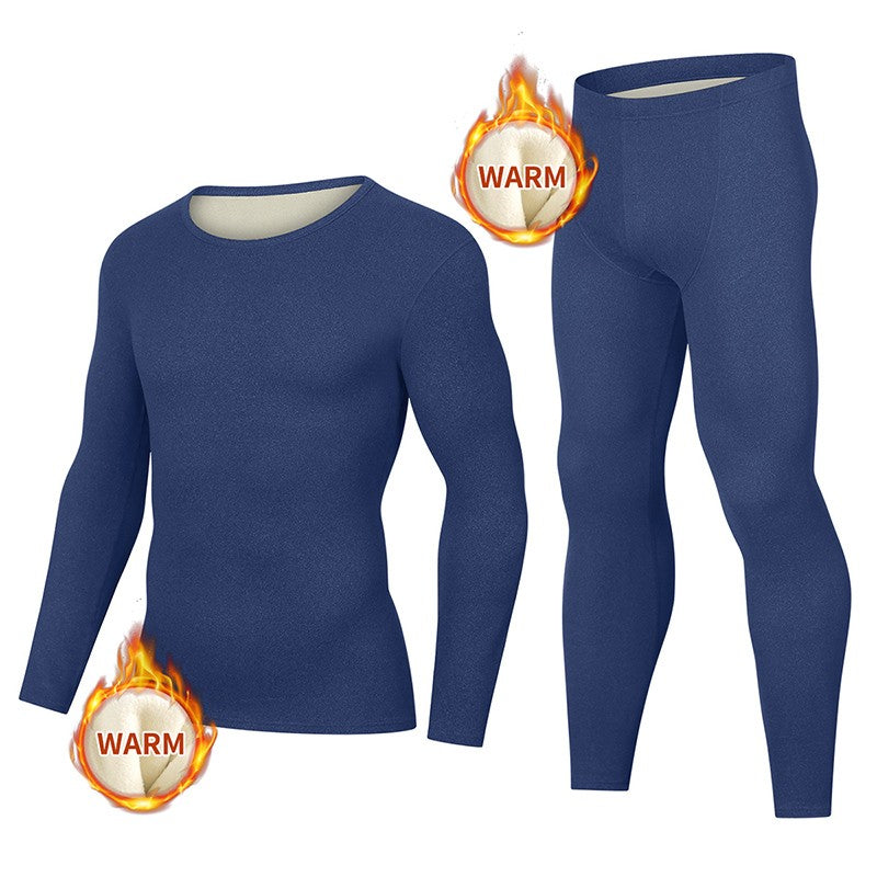Autumn and winter men's long-sleeved trousers suit comfortable leisure sports warm suit plus size fat men's home underwear suit