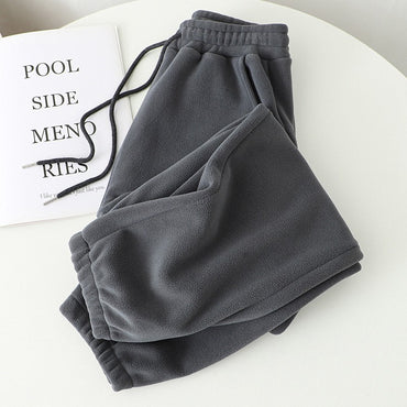 Winter Pants Women Unisex Loose Wide Leg Sweatpants High Waist Drawstring Comfortable Straight Baggy Sweatpants