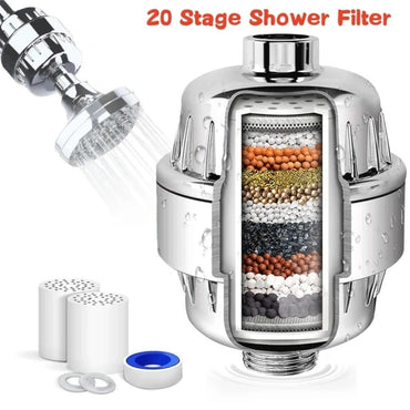 15-20Stages High householdto Remove Chlorine Fluoride Heavy Metals Filtered Soften Hard Water for Shower Head Cleaning Purifier