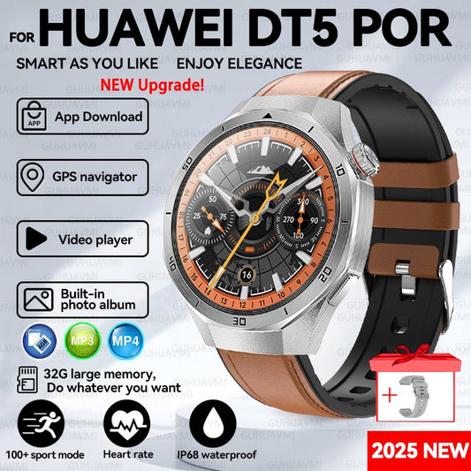 2025 New For HUAWEI GT 5 Pro 32Gb Memory SmartWatch AGPS Beidou Navigation Sapphire Screen HD Video Bluetooth Call SmartBracelet