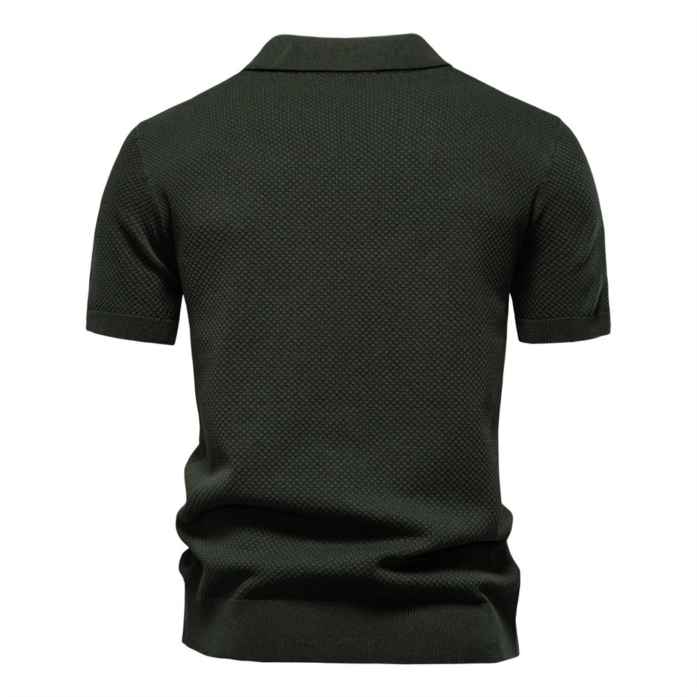 AIOPESON Men's Summer Breathable Polo Shirt Short Sleeve Solid Color Casual Polo Shirts for Men Lightweight Stretch Polo ?