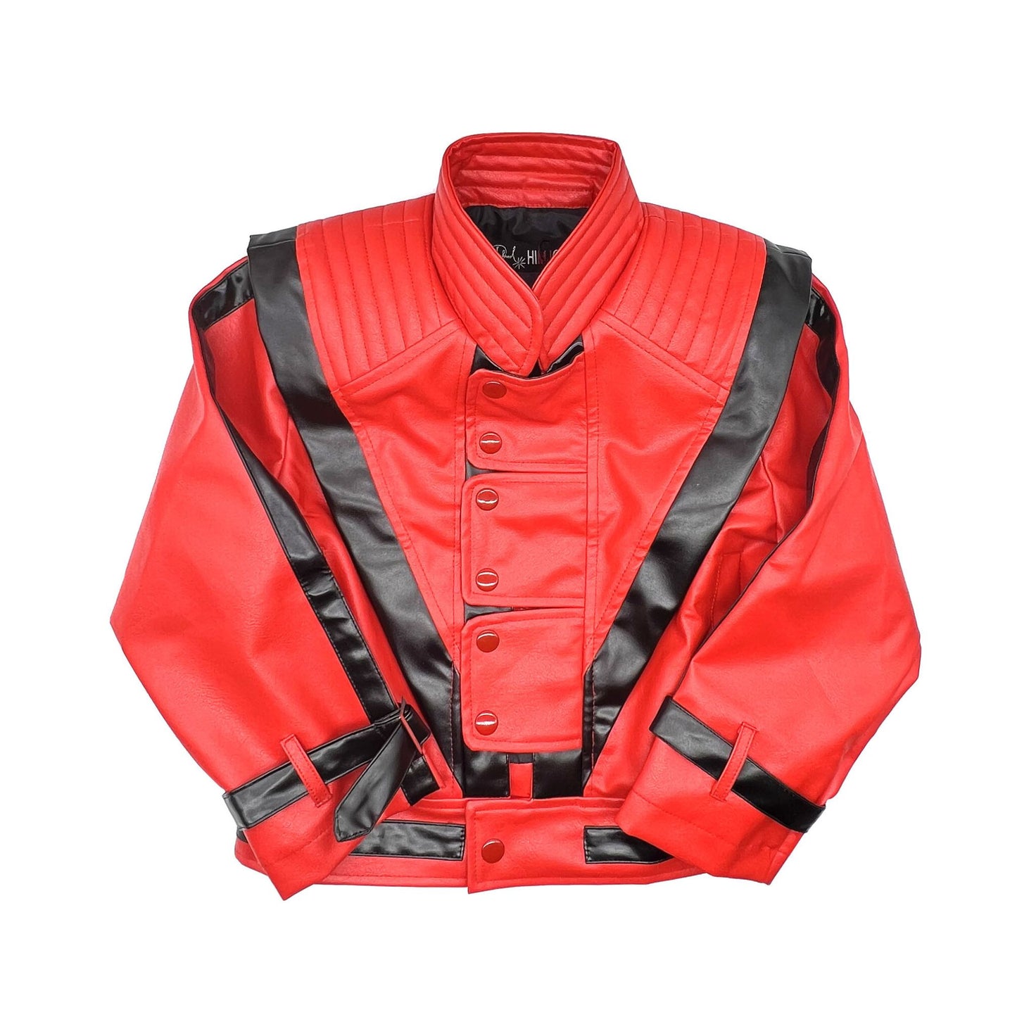 Michael Joseph Jackson Leather Red Thrilling Jacket, Suitable for 5-12 Year Boys Girls Kids ,Halloween Birthday Gift,