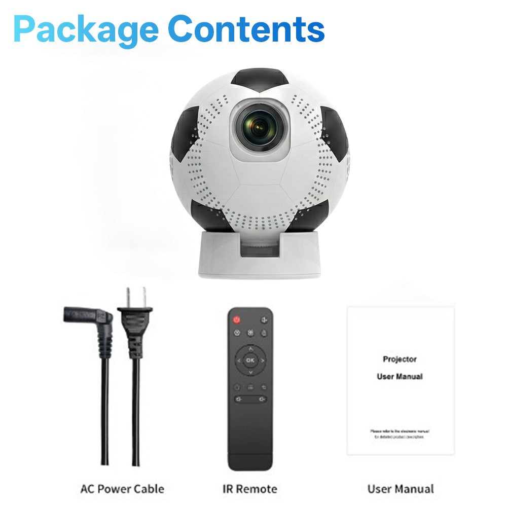 MSAI Soccer Q8 Projector 4K 720P Android 12 Auto Focus Dual-Band WiFi Multi-Language Projector for Camping Bedroom Outdoor Movie