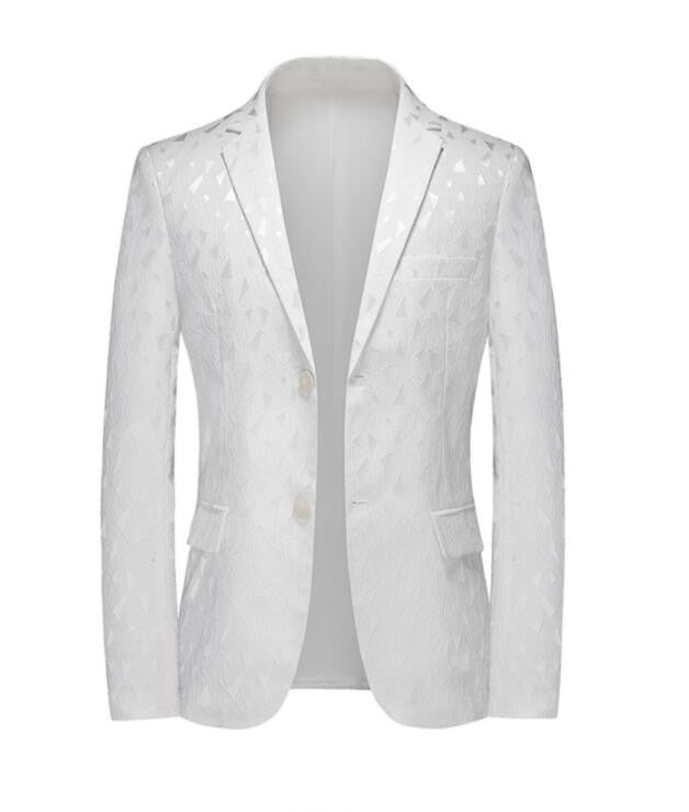 Classic Black Jacquard Suit Male Business Casual Coat Size 6XL-S Fashion Men Wedding Party Tuxedo Dress Blazers Slim Fit Tops