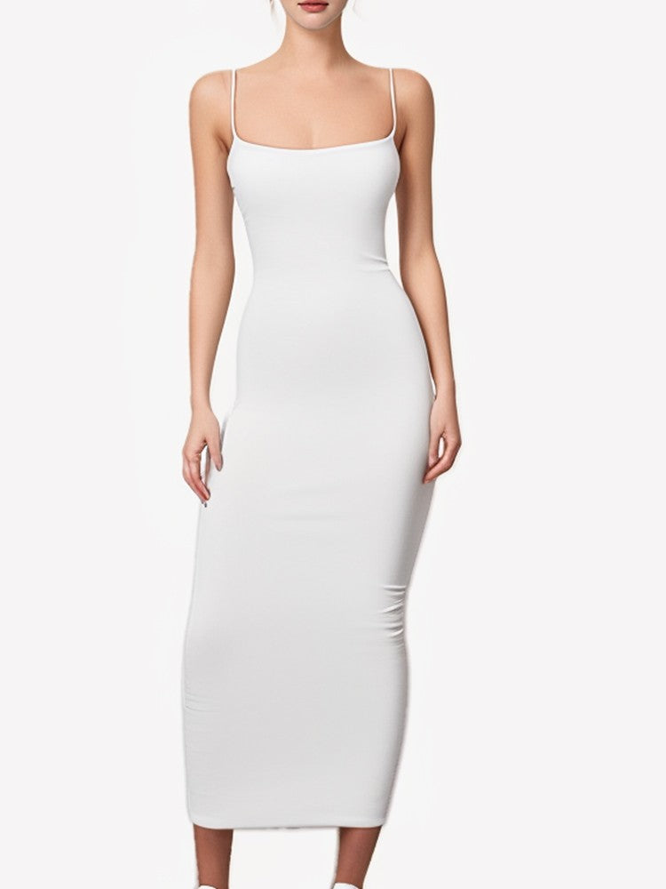 2025 New Spring Summer Women's High Elastic Sleeveless Backless Dress Long Sling