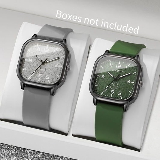 1/2/3PCS Fashion Square Women Watches Casual Silicone Strap Quartz Watches Sports Wristwatch For Men Women Students?Without Box?