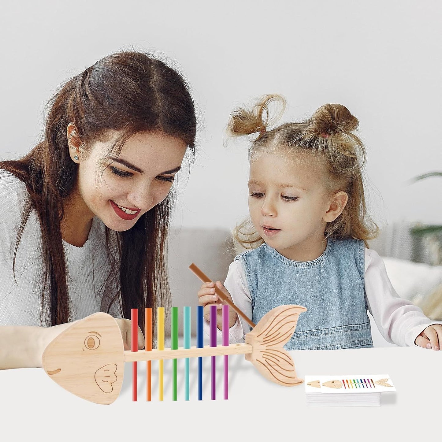 Montessori Fish Bone Matching Puzzle Toy Color Classification and Sensory Matching Game Children's Growth Gift Toy
